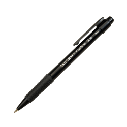 SKILCRAFT® AbilityOne Retractable Cushion Grip Ballpoint Pens, Medium Point, Black, Pack Of 12 Pens