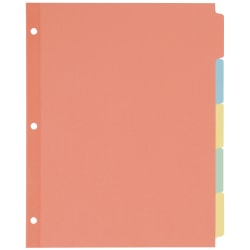 Avery® Write-On Paper Dividers For 3 Ring Binders, 8.5" x 11", 5-Tab Set, Multicolor, Pack Of 36 Sets