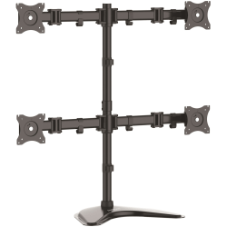 StarTech.com Quad Monitor Stand - Crossbar - Steel - Monitors up to 27"- Vesa Monitor - Computer Monitor Stand - Monitor Arm - Up to 27" Screen Support - 70.55 lb Load Capacity - 32.2" Height x 12.4" Width x 34.8" Depth - Desktop, Freestanding - Steel