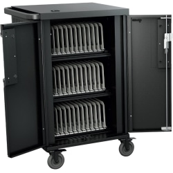 Bretford CoreX Cart - 3 Shelf - 4 Casters - Steel - 29.5" Width x 26" Depth x 44.5" Height - Black - For 45 Devices