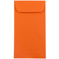 JAM Paper® Coin Envelopes, #7, Gummed Seal, 30% Recycled, Orange, Pack Of 25