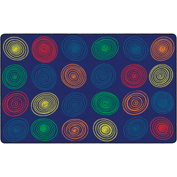 Flagship Carpets Circles Rug, Rectangle, 7' 6" x 12', Primary