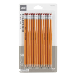 Office Depot® Brand Presharpened Pencils, #2 Medium Soft Lead, Yellow, Pack Of 12