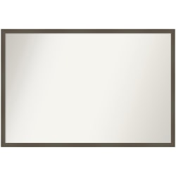 Amanti Art Non-Beveled Rectangle Wood Framed Bathroom Wall Mirror, 25-1/2" x 37-1/2", Svelte Clay Gray