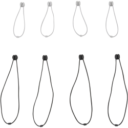 Bluelounge Pixi Reusable Ties - Cable Tie - Black Gray - 8 Pack