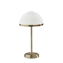 Adesso® Juliana LED Table Lamp with Smart Switch, 21"H, Frosted Shade/Antique Brass Base