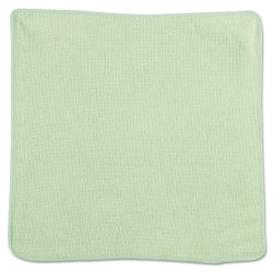 Rubbermaid Commercial Products, Light Commercial Microfiber Cloths, 12" x 12", Green, Pack of 24 Cloths