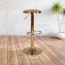 Flash Furniture Madrid Series Adjustable Height Retro Barstool, Gold