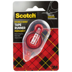 Scotch Double-Sided Tape Runner, Clear, 1/3" x 588"