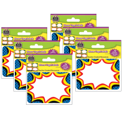 Teacher Created Materials Name Tags, Superhero, 2-1/2"H x 3-1/2"W, 36 Name Tags Per Pack, Set Of 6 Packs