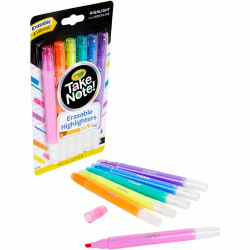 Crayola Take Note Erasable Highlighters - Chisel Marker Point - Erasable - Assorted Ink - 1 Pack