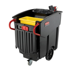 Rubbermaid Mega BRUTE Mobile Waste Collector - 120 gal Capacity - 42.5" Height x 27.5" Width - Black - 1 Each