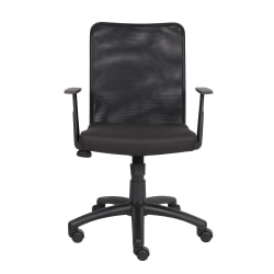 Boss Budget Mesh Task Chair With T-Arms, Black