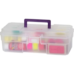 Akro Mils All-Purpose Storage Box, 12" x 6" x 4", Translucent Purple