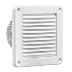 Lambro® 4-In. Plastic Fresh Air Intake Vent with Mini Louvers, Removable Screen and 3-In. Aluminum Pipe, White, 674W-ML