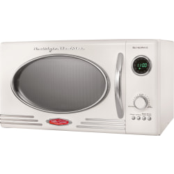 Nostalgia Electrics Retro 0.9 Cu Ft 800-Watt Countertop Microwave, Ivory