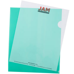 JAM Paper® Plastic Sleeves, 9" x 11 1/2", 1" Capacity, Green, Pack Of 12
