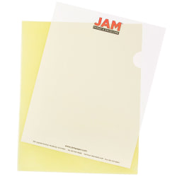 JAM Paper® Plastic Sleeves, 9" x 11 1/2", 1" Capacity, Yellow, Pack Of 12