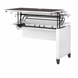 Bush® Furniture Somerset 42"W 3-Position Sit-to-Stand Return, Storm Gray/White, Standard Delivery