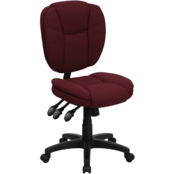 Flash Furniture Fabric Mid-Back Multifunction Ergonomic Swivel Task Chair, Burgundy/Black