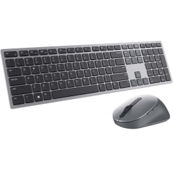 Dell Premier Multi-Device Wireless Keyboard And Mouse KM7321W - USB Wireless Bluetooth/RF Titan Gray - KM7321WGYUS