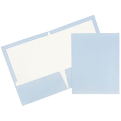 JAM Paper® Glossy 2-Pocket Presentation Folders, Baby Blue, Pack of 6