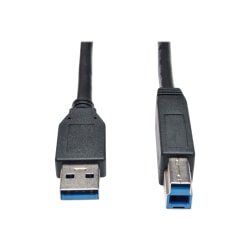 Eaton Tripp Lite Series USB 3.2 Gen 1 SuperSpeed Device Cable (A to B M/M) Black, 3 ft. (0.91 m) - USB cable - USB Type B (M) to USB Type A (M) - USB 3.0 - 3 ft - black