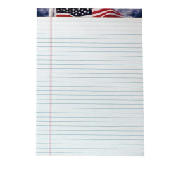 TOPS™ American Pride™ Writing Tablet, 8 1/2" x 11 3/4", 16 Lb, Legal Rule, White, 50 Sheets Per Pad, Pack Of 12 Pads