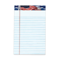 TOPS™ American Pride™ Writing Tablet, 5" x 8", Jr. Size, Legal Rule, White, 50 Sheets Per Pad, Pack Of 12 Pads