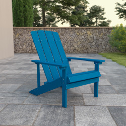 Flash Furniture Charlestown All-Weather Adirondack Chair, Blue