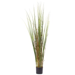 Nearly Natural Grass & Bamboo 48"H Artificial Plant With Pot, 48"H x 10"W x 10"D, Green