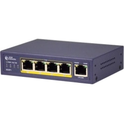 Amer 5 Port 10/100/1000 Desktop Switch with 4 PoE ports - 5 Ports - Gigabit Ethernet - 10/100/1000Base-T - 2 Layer Supported - Twisted Pair - Desktop, Wall Mountable, Under Table - 3 Year Limited Warranty