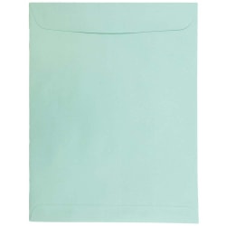 JAM Paper® Open-End 10" x 13" Catalog Envelopes, Gummed Closure, Aqua, Pack Of 25