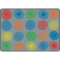 Flagship Carpets Circles Rug, Rectangle, 6' x 8' 4", Gray/Multicolor