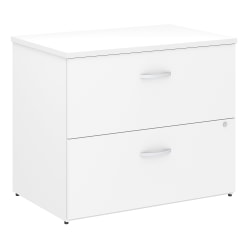 Bush Business Furniture Studio C 36"W Lateral 2-Drawer File Cabinet, White, Standard Delivery
