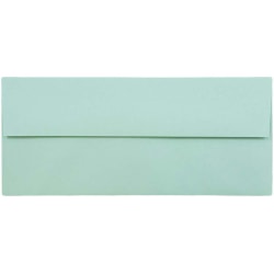 JAM PAPER #10 Business Premium Envelopes, 4 1/8" x 9 1/2", Aqua Blue, Pack Of 25