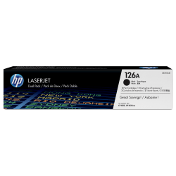 HP 126A Black Toner Cartridges, Pack Of 2, CE310AD