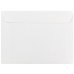 JAM Paper® Booklet Envelopes, 5 1/2" x 7 1/2", Gummed Seal, White, Pack Of 25