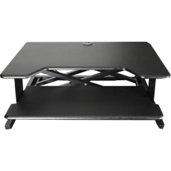 Kantek Sit-to-Stand Desk Riser, 20"H x 35-1/2"W x 24"D, Black