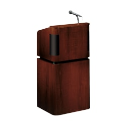 Oklahoma Sound? Tabletop & Base Combo Sound Lectern With Headset Wireless Microphone, Mahogany/Walnut