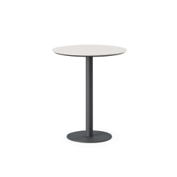 Branch Furniture Round Bistro Table, 42"H x 36"W x 36"D, White Top/Charcoal Base