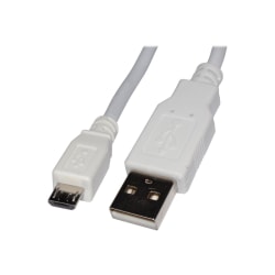 4XEM - Data / power cable - Micro-USB Type B male to USB male - 6 ft - white