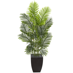 Nearly Natural Paradise Palm 66"H Artificial Tree With Square Planter, 66"H x 28"W x 28"D, Green