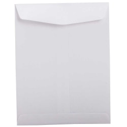 JAM Paper® Open-End 8 3/4" x 11 1/4" Catalog Envelopes, Gummed Seal, White, Pack Of 25