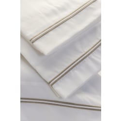 23 Threads, Flat Sheet, Micropoly, Ctrl+Z Technology, Embroidered, White, Hotel King, Case Of 24 Sheets