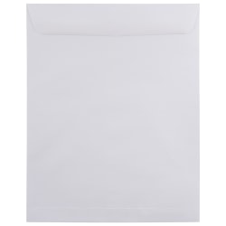 JAM Paper® Open-End 11 1/2" x 14 1/2" Catalog Envelopes, Gummed Seal, White, Pack Of 25