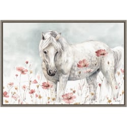 Amanti Art Wild Horses II by Lisa Audit Framed Canvas Wall Art Print, 16"H x 23"W, Greywash