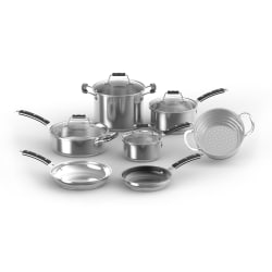 Cuisinart Heritage 11-Piece Stainless Steel Cookware Set, Silver