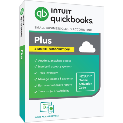 QuickBooks® Online Plus, 2024, For 5 Users, 3-Month Subscription, Windows® 10/Mac OS Big Sur 11, Disc/Product Key