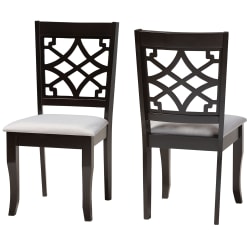 Baxton Studio Mael Dining Chairs, Gray/Dark Brown, Set Of 2 Dining Chairs